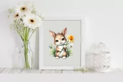 Easter Bunny Daffodil Flower, Clipart |T-shirt, Mug PNG Product Image 2