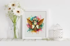 Cupid Angel Of Love Gesture Watercolor Florals Clipart Product Image 2