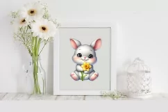 Bunny Daffodil Flower, Clipart |T-shirt, Mug PNG Product Image 2