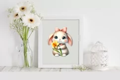Easter Bunny Egg Flower, Clipart |T-shirt, Mug PNG Product Image 2