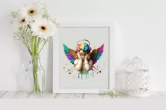 Cupid Angel Of Love Gesture Watercolor Florals Clipart Product Image 2