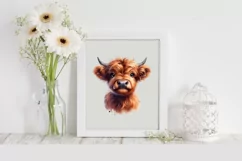 Cute Highland Cow Clipart High-Res PNG 300 DPI |T-shirt, Mug Product Image 2