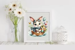 Easter Bunny Egg Flower, Clipart |T-shirt, Mug PNG Product Image 2