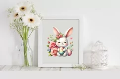 Easter Bunny Egg Flower, Clipart |T-shirt, Mug PNG Product Image 2