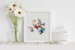 Abstract Pastel Azalea with Golden Insertions, PNG Product Image 2