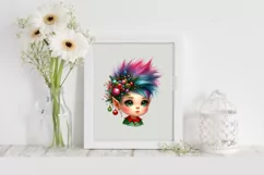 Baby Elf with Christmas Decorations, PNG Product Image 2