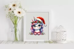 Dumb Unicorn with Santa Hat PNG Product Image 2