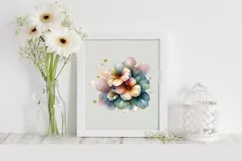 Abstract Nasturtium with Golden Insertions PNG Product Image 2