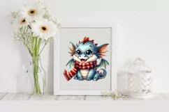 Excited Dragon in Winter PNG Product Image 2