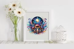 Vibrant Magical Celestial Mushroom Tarot PNG Product Image 2