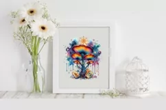 Vibrant Magical Celestial Mushroom,Transparent PNG Product Image 2
