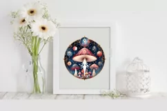 Watercolor Celestial Mushroom with Tarot Theme PNG Product Image 2