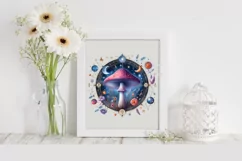 Watercolor Celestial Mushroom with Tarot Theme PNG Product Image 2