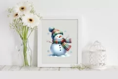 Snowman with Scarf, High-Quality PNG Product Image 2