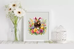 Watercolor Colorful Easter Dog Floral |T-shirt, Mug, Tumbler Product Image 2