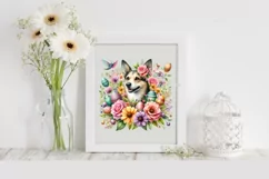 Watercolor Colorful Easter Dog |T-shirt, Mug, Tumbler Product Image 2