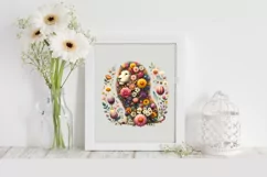 Watercolor Colorful Easter Lion Floral T-shirt, Mug, Clipart Product Image 2