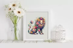 Watercolor Colorful Floral Lion |T-shirt, Mug, Tumbler Product Image 2
