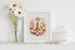 Watercolor Colorful Easter Giraffe |T-shirt, Mug, Tumbler Product Image 2