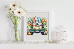 Easter Gnomes Truck Clipart |T-shirt, Mug PNG Product Image 1