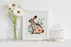 Easter Bunny Rose Flower with Animal Print , Clipart Product Image 2