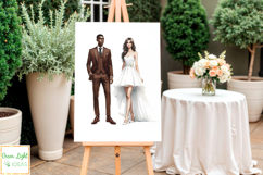Watercolor Wedding Clipart, Romantic Bridal Couples PNG Product Image 12