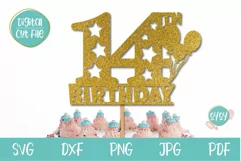 14th Birthday Cake Topper SVG file for girl and boy