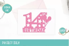 14th Birthday Cake Topper SVG decoration for girl and boy