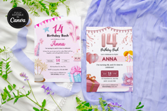 14th Birthday Canva Invitation Editable Template Product Image 1