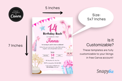 14th Birthday Canva Invitation Editable Template Product Image 6
