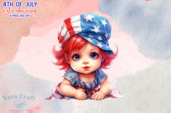 4th Of July Baby Watercolor Clipart Bundle - 8 Variations Product Image 3