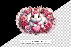 Cute Valentine Bunny Clipart Product Image 2