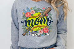 Softball Mom Floral PNG Product Image 6