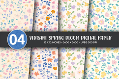 Vibrant Spring Bloom Digital Paper Product Image 1