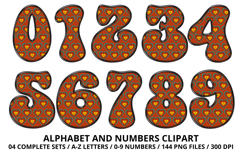Retro Groovy Alphabert PNG 70s Numbers &amp; Letters 300 DPI Product Image 5