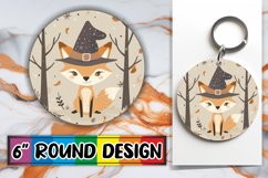 Autumn Boho Animal Round Design Halloween Keychain Product Image 1