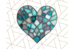 Stained Glass Heart PNG Clipart in Pastel and Bright Colors Product Image 3