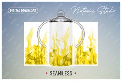 2 Yellow Fire Sublimation Patterns - 12 oz Sippy Cup. Product Image 2