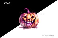 Halloween Pink Pumpkin Clipart Product Image 1