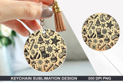 Christmas Keychain Sublimation - Christmas Keychain PNG Product Image 1