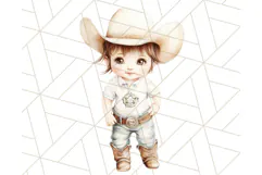 Cowboy Clipart PNG, Kid Western Country Graphic Product Image 3
