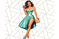 Vintage Glamorous Christmas Party Clipart PNG, Holiday Png Product Image 3