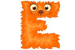 Alphabet Letter E. Font of Cute Monster. Product Image 1