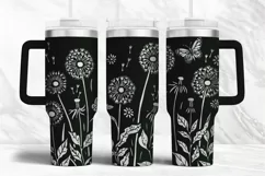 40oz Tumbler laser svg Dandelions wrap | Flowers wrap Product Image 2