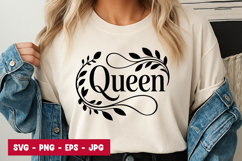 Queen Mom Typography SVG PNG Product Image 1
