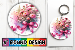 Bright Round Coasters Design PNG, Flowers Product Image 1