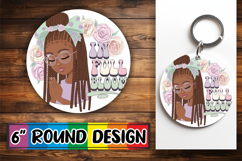 Joyful Round Keychain Magic, Praying Woman Product Image 1