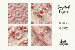 Coquette Lace Valentine Digital Paper Kit Rococo Patterns Product Image 2