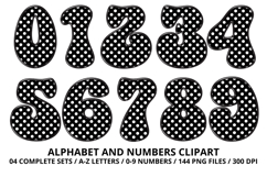 Polka Dots Alphabet Letters &amp; Numbers Clipart PNG 300DPI Product Image 5