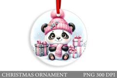Cute Panda Christmas Ornament. Christmas Panda Sublimation Product Image 1